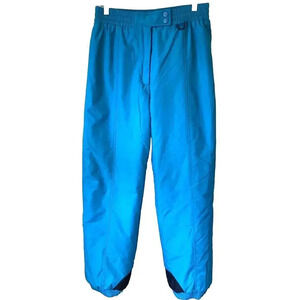 VTG 1980's CB SPORTS Nylon BLUE SNOW SKI PANTS Women’s M Snap Button Pocket